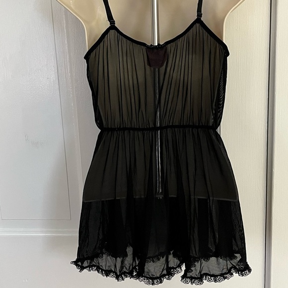 Victoria’s Secret Sexy Little Things Black Sheer Lace French Maid Negligee Med - Picture 5 of 11
